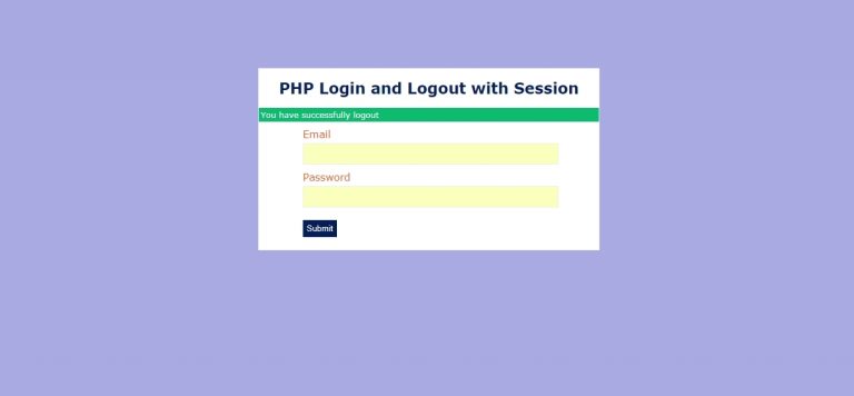 Session In Php Example For Login And Logout Wdb24 3172